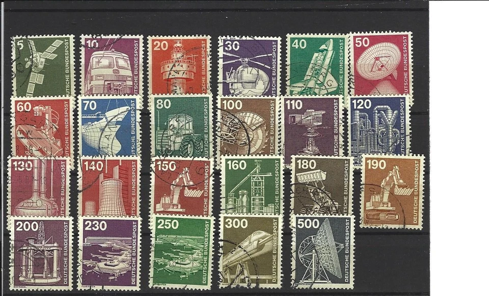 BUND Industrie- und Technik Serie (23 Werte), gestempelt - Bild 1 von 1