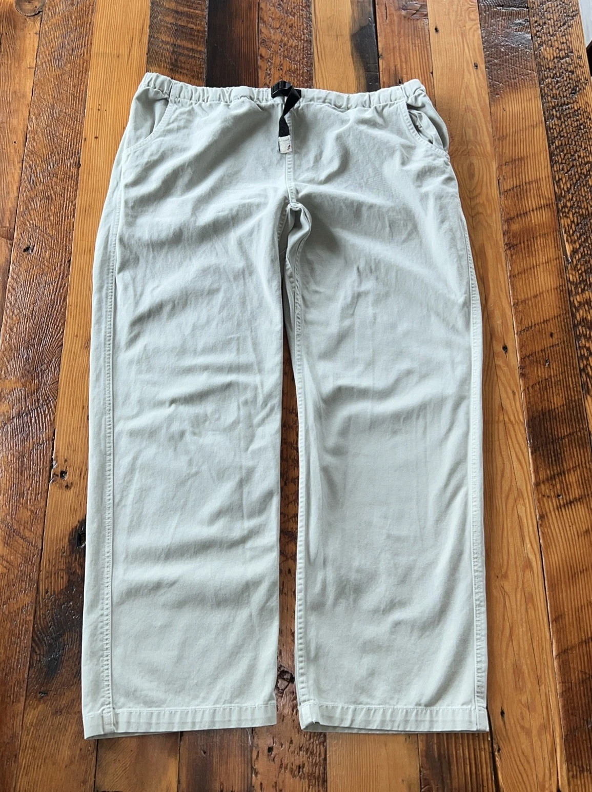 Vintage Gramicci Climbing Pants Men's L Tan Stencil Print Soft Gorpcore