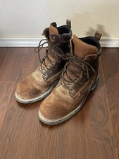 Redwing no.4200 Dk Brown Leather Safety Steel Toe WP Men's Work Boot 9 E2