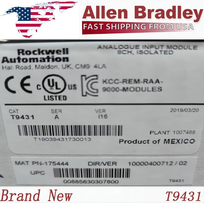 NEW ROCKWELL AUTOMATION T9431 ANALOGUE INPUT MODULE , 8 CHANNEL ISOLATED