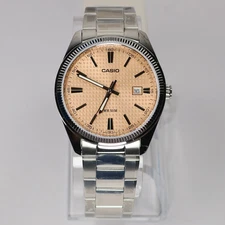 Casio Men's Vintage Salmon Dial Stainless Steel Quartz Watch MTP-1302PE-4AVEF