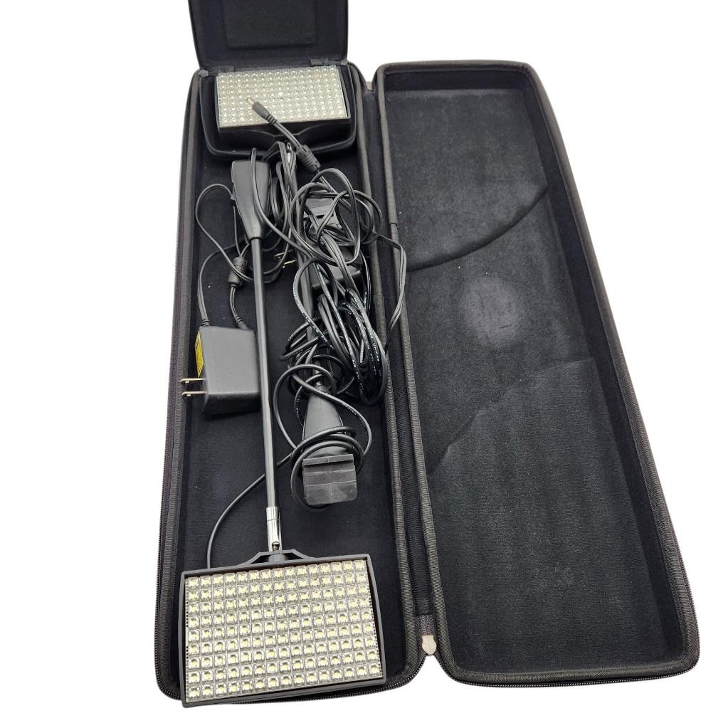 2-Pack 12W LED Trade Show Lights Display Exhibit Spotlights w/ Carry Case