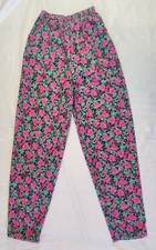 Laura Ashley Vtg 90s Floral Pants Small Tapered Cropped High Waist Ireland Made