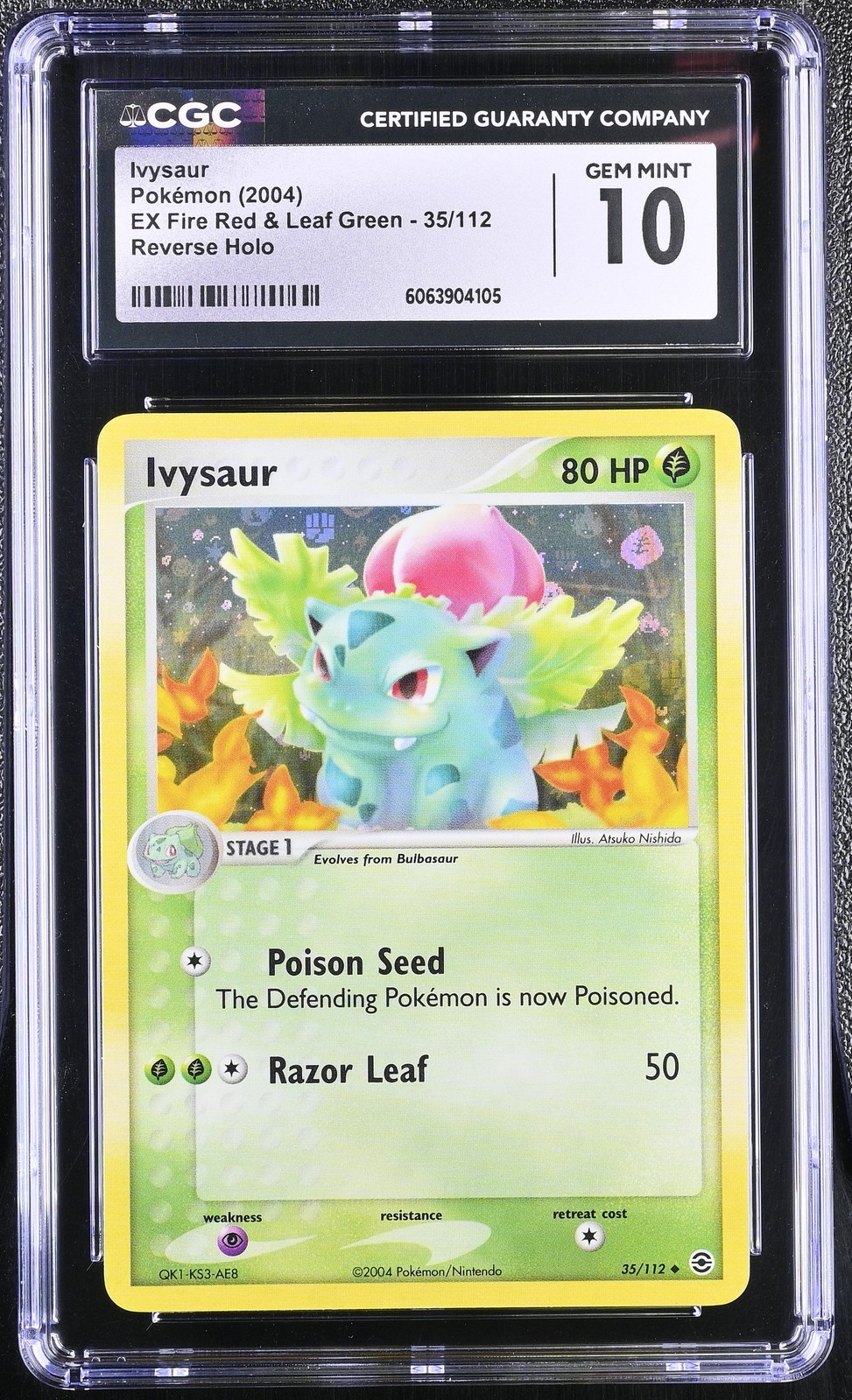 CGC 10 Ivysaur EX Fire Red & Leaf Green 35/112 Reverse Holo Pokemon Card