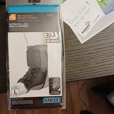 Shock Doctor Ultra Gel Lace Ankle Support Brace Gray Size L Compression MPN 849