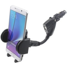 Car Mount Charger Holder DC Socket USB Port Cradle Swivel for Smart Phones