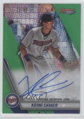 2019 Bowman's Best Green Refractor 23/99 Keoni Cavaco #B19-KC Auto 03j5