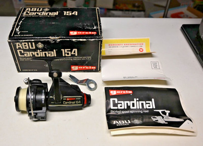 Abu Garcia Cardinal 154 Skirted Spool Spinning Reel in Box with Paperwork Wrench