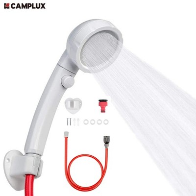 Camplux Hand Held Showerhead High Pressure w/ Switch Garden Hose Quick Connector