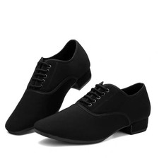 Men's Latin Ballroom Dance Shoes Canvas Latin Salsa Shoes Heel Tango All Season