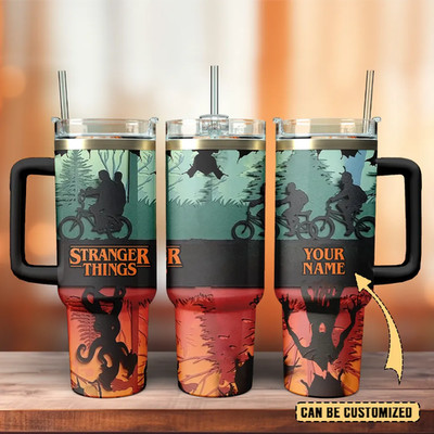 Red Glow Retro Horror Style Tumbler 20/30/40oz   Custom Insulated Travel Cup