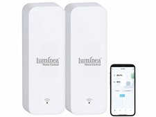 2 thermomètres / hygromètres connectés avec commandes vocales - Luminea Home Co