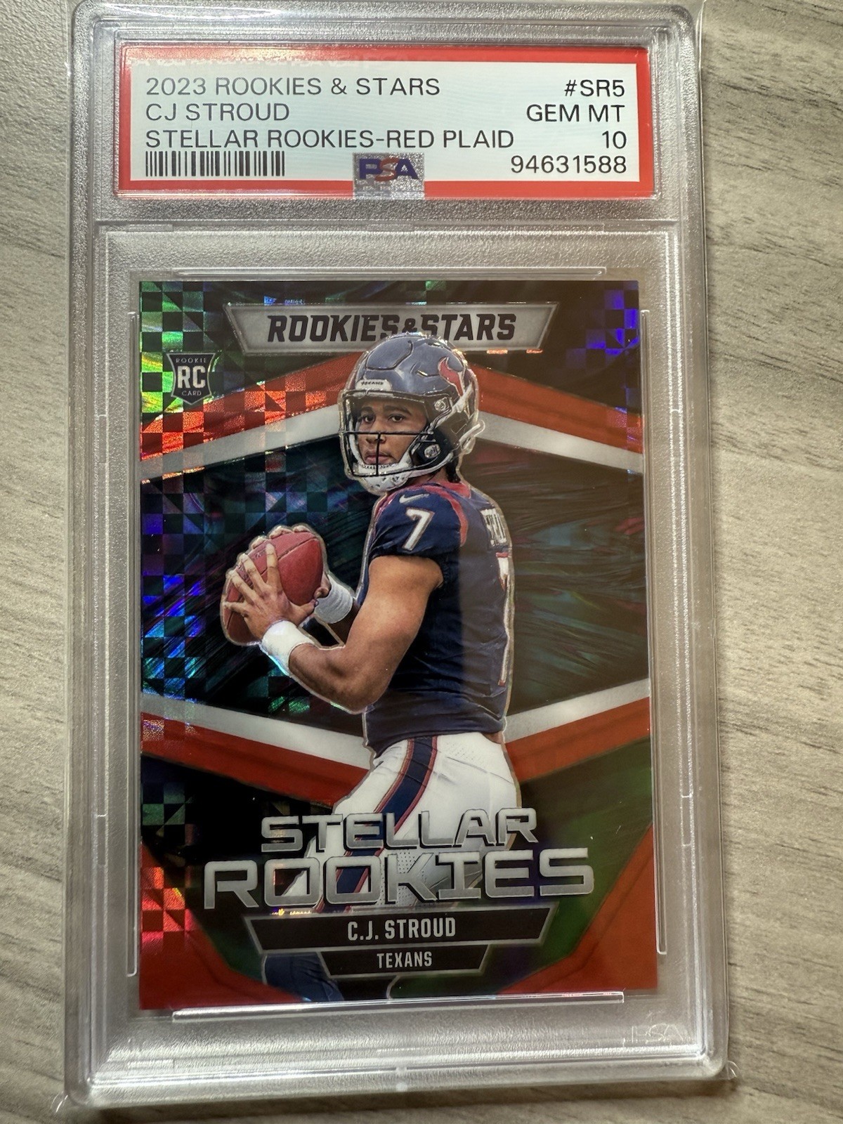 2023 Rookies & Stars CJ Stroud Stellar Rookies Red Plaid SR5 PSA 10