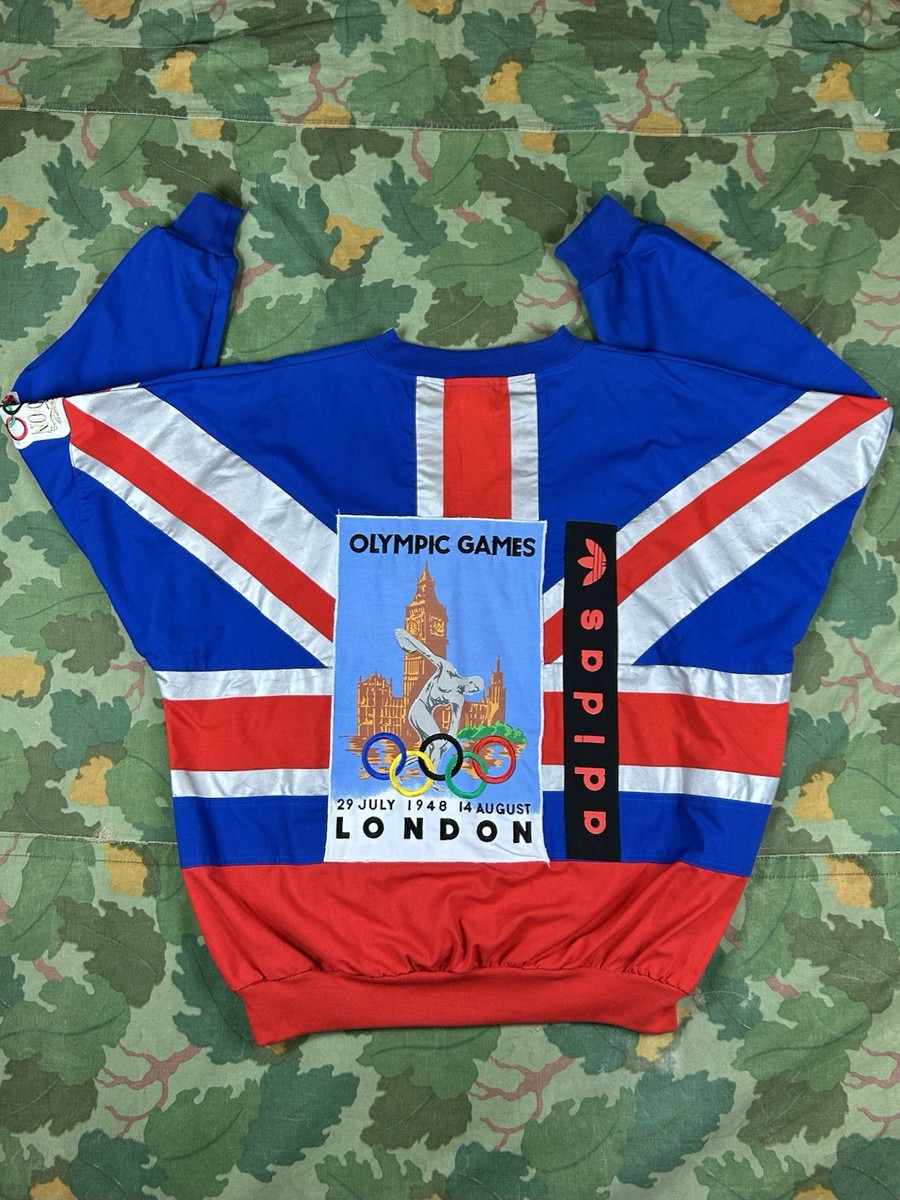 Vintage 80's Adidas Olympic Games London 1908 1948 Pullover