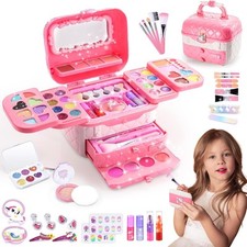 Kinderschminke Set Mädchen Einhorn Make-up Spielzeug Schminkkoffer ab 3 Jahre