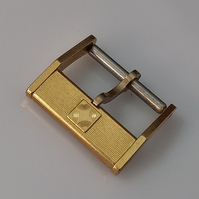 VINTAGE NOS 70'S SWISS ZENITH 14 MM YELLOW GOLD PLATED GENT'S BUCKLE
