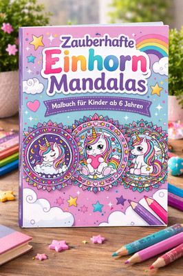 Einhorn Ausmalbuch Mandalas Kind 40+ Seiten zum selber ausdrucken - PDF Download