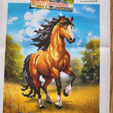 Bead Embroidery Kit Running Horse Beading Needlepoint Beads Stitching