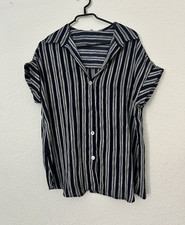 SheIn Damen Bluse S Basic blau/weiß gestreif...