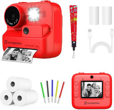 Instant Print Camera for Kids No Ink Needed, 2.4" Screen, Selfie 1080P Video