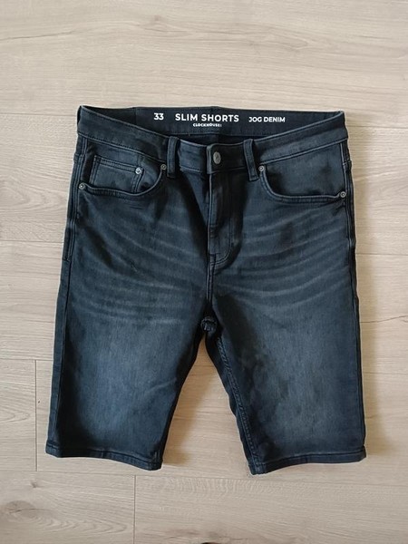 Men Clockhouse Shorts Black Polyester 33