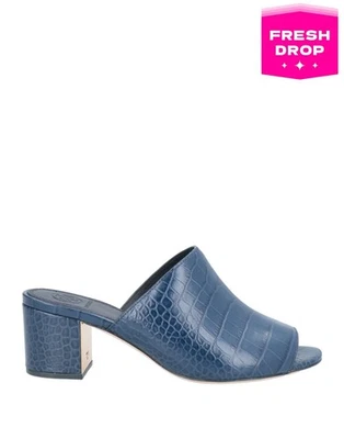 RRP€437 TORY BURCH Leather Sandals US9.5 UK7 EU40 Blue Square Heel - Image 1 of 4