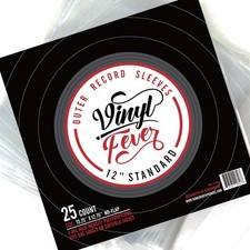 Record Sleeves 25 Pack - Crystal Clear Outer Album Covers - Durable 3 Mil T...