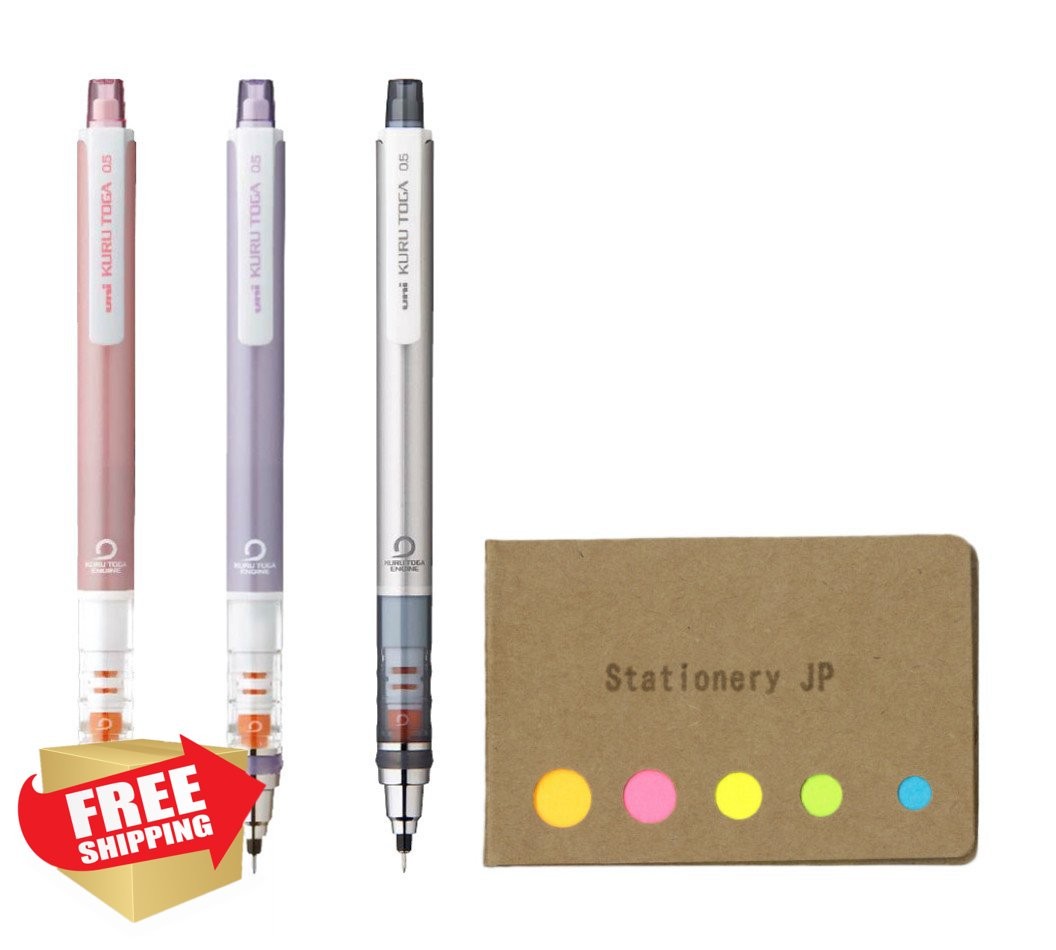 0.5mm 3 Pack Baby Pink Violet Silver Set
