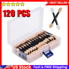 120 Pack Disposable Eyeshadow Brush, Double Ended Sponge Eye Shadow Applicator 