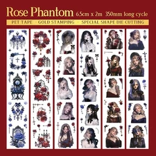 6 Rolls PET Tapes Pre-Cut Washi Tape Stickers for Scrapbooking People Sticker...