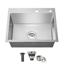 20x16x9 Inch Drop in Kitchen Sink, Handmade 304 Stainless Steel Single Bowl w...