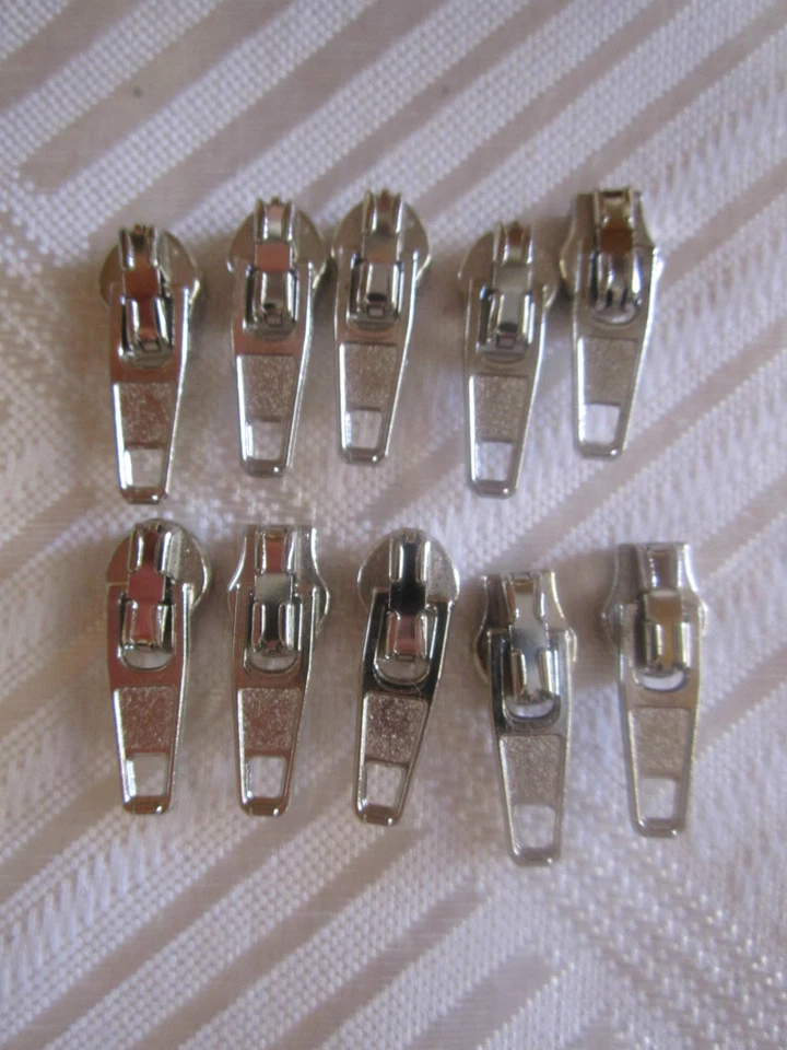 MARKENLOß 10 Schieber für 3 mm Opti Endlose Reißverschlüsse Farbe:Silber(0,49€/Stück) (99