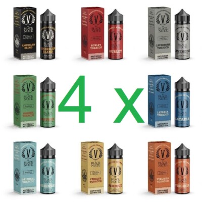 4 x V by Black Note Tabak Aroma je 10ml für je 100ml E-Zigaretten E-Liquid