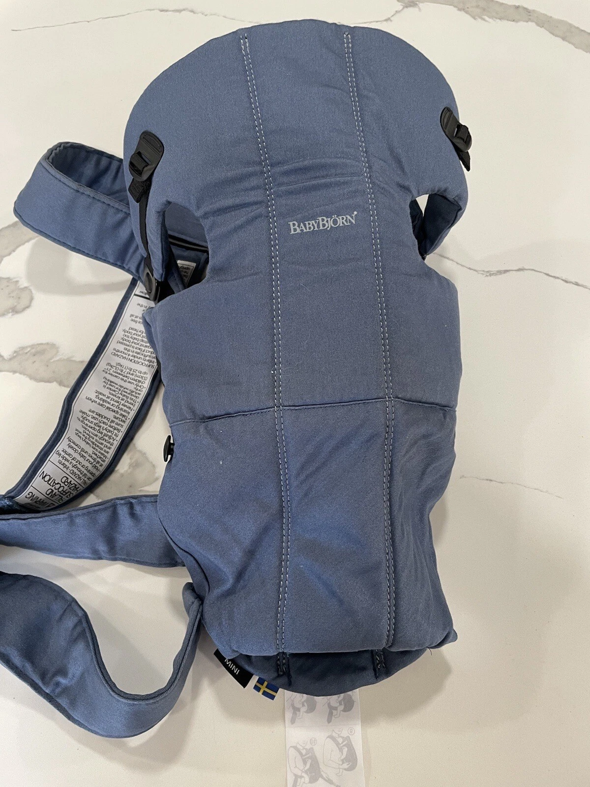 Baby Bjorn Baby Unisex Infant Mini Carrier Vintage Indigo Blue Cotton 7-25lbs