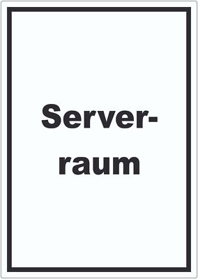 Serverraum Aufkleber mit Text Computer IT PC hochkant