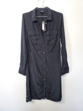 Selected Femme BNWT Black Shirt Dress Size 8 Long Sleeve Button Up