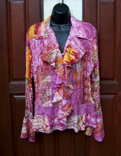 NEW YORK CITY DESIGN CO SEPARATES ACCORDION CREPE BLOUSE WOMENS SZ 1X NWOT PINK