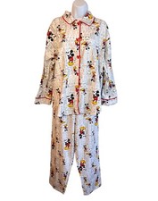 Vintage Y2K Mickey  Co. Mixkey Mouse Flannel Pajama Set Women  s L NWT