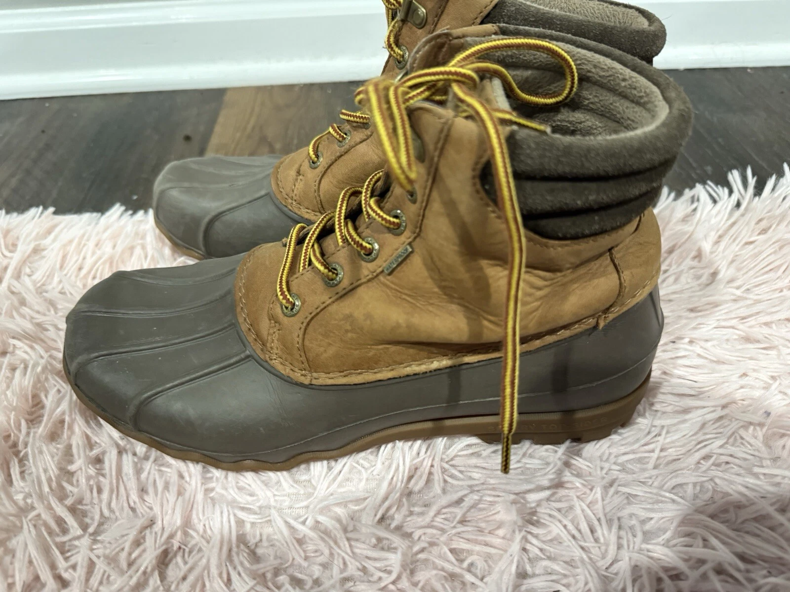 Sperry boots size 8.5 men Avenue Duck Brown winter Waterproof Leather