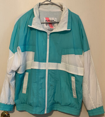 Vtg Gitano Colorblock Grandma Windbreaker Outerwear Sz L Mint