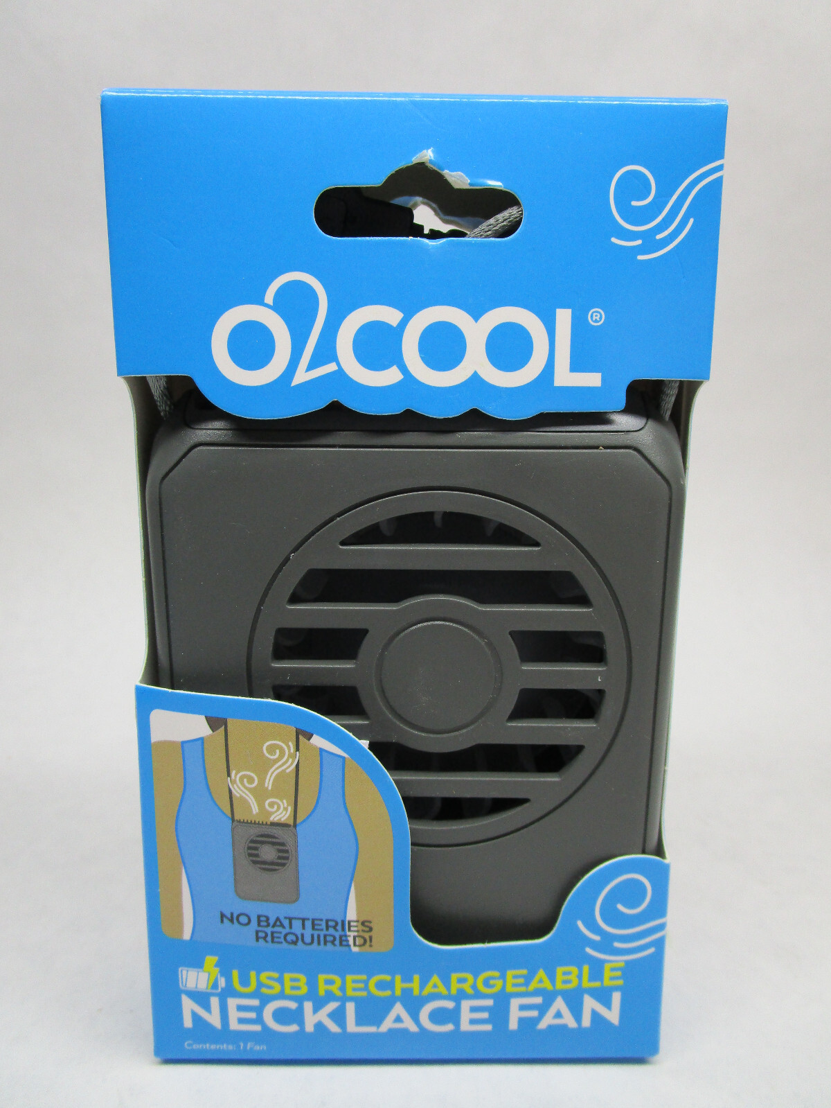 O2COOL USB Rechargeable Necklace Fan Lasts Up To 18 Hours On One Charge