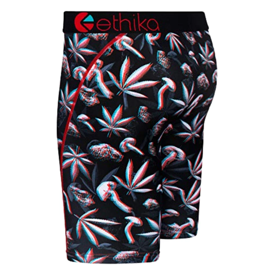 ETHIKA The Staple Trippin 3D Boxer Calzoncillo Ropa Interior Talla L Grande Negro Setas 420 Foto 3 de 4