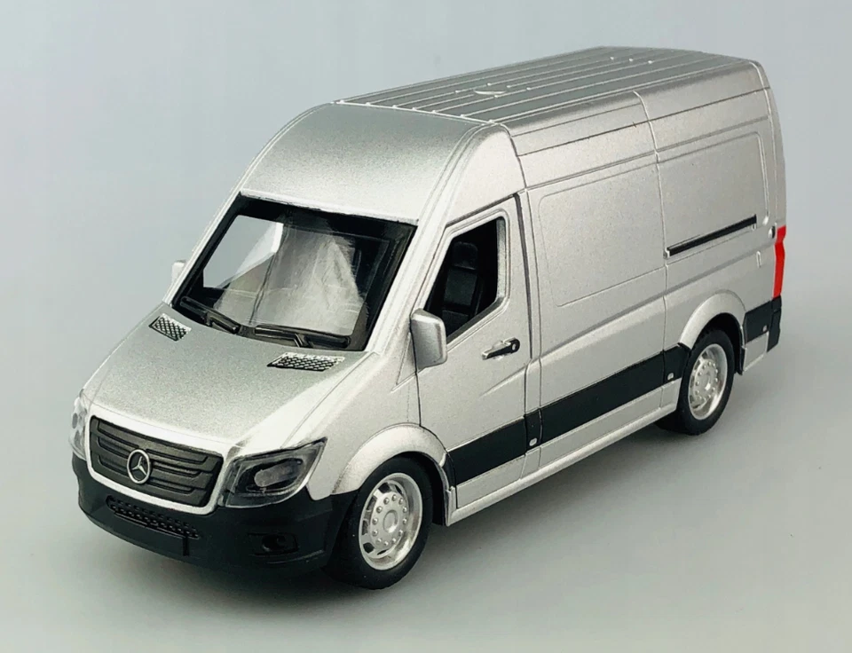 MercedesSprinter Van Model Toy Silver Diecast Opening Doors Probably 1:32 Scale - Image 4 of 4