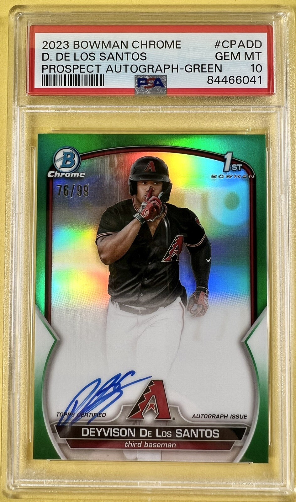 2023 Deyvison De Los Santos 🔥 1st Bowman Chrome Auto Green #/99 PSA 10 💎INVEST