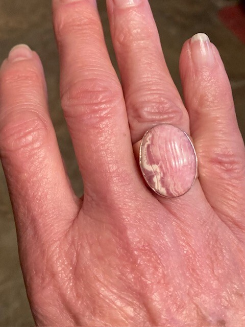 Desert Rose Trading Sterling Silver 925 Carved Rhodochrosite Ring Size 6.5 View 3