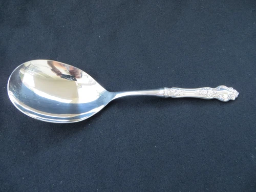 Lg Wallace Violet Stainless Steel & Sterling Silver Handle Serving Spoon 10 1/4"