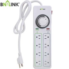 BN-LINK 8 Outlet Surge Protector with Mechanical Timer (4 Timed + 4 Always On)