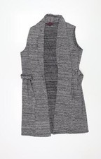Missi London Womens Grey Gilet Coat Size 10 - Adjustable Buckle Detail