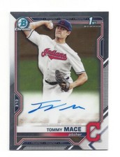 2021 BOWMAN DRAFT TOMMY MACE CHROME PROSPECT BASE AUTO CLEVELAND INDIANS S380