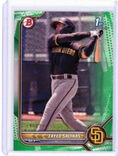 * ZAYED SALINAS * 2022 1ST BOWMAN GREEN PAPER RC # 99